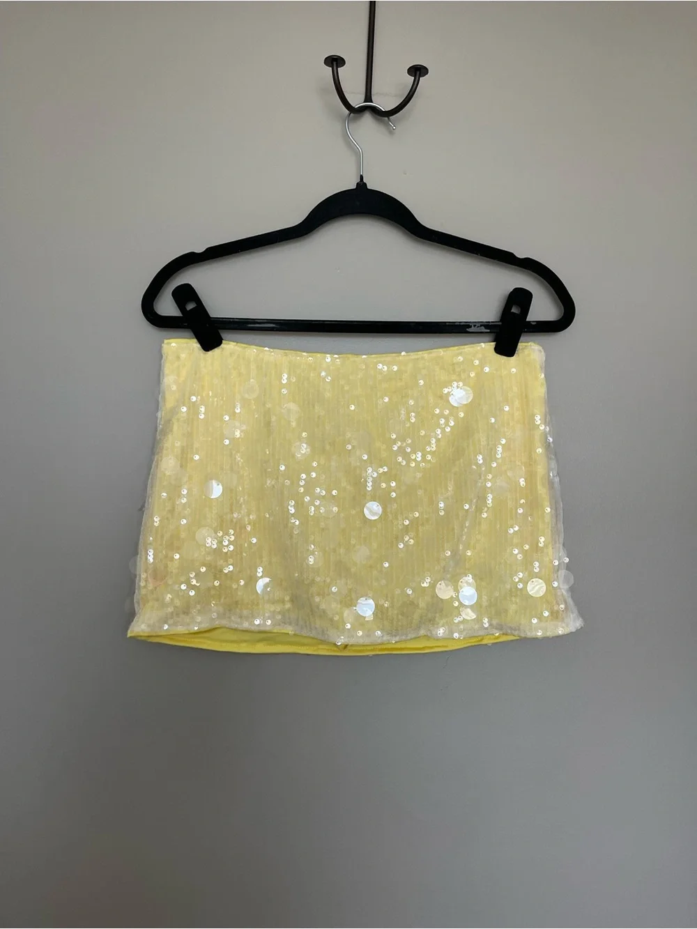 Y2K Yellow Sequin Mini Skort